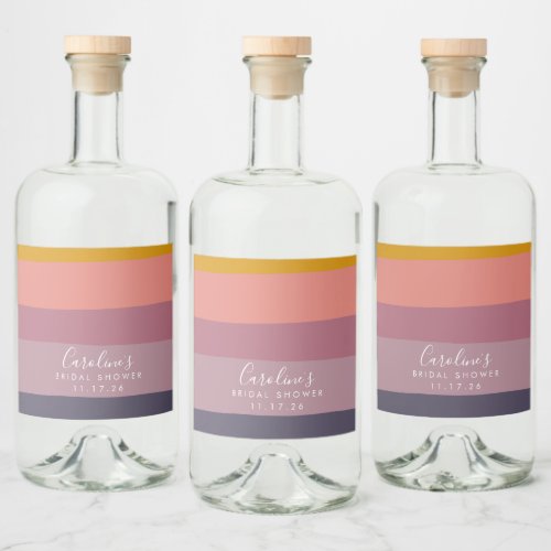 Modern Geometric Dusty Lilac Custom Bridal Shower  Liquor Bottle Label