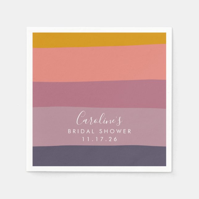 Modern Geometric Dusty Lilac Custom Bridal Shower Napkins (Front)