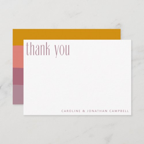 Modern Geometric Dusty Lilac Custom Bridal Shower  Thank You Card