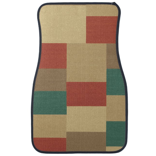 Modern Geometric Earth Tone Pattern Car Floor Mat (Front)