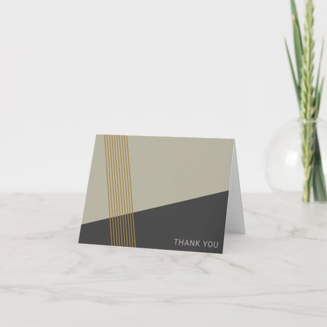 Modern Geometric Editable Color Thank You Card (Front)