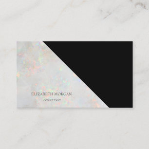 Modern Geometric, Elegant, Holographic Opal Business Card