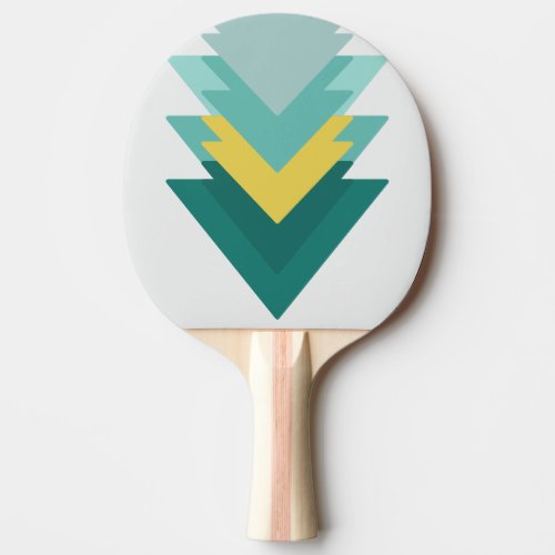 Modern Geometric Emerald Green Arrowhead Pattern  Ping Pong Paddle