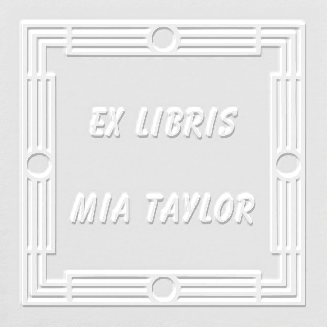 Modern Geometric Ex Libris Art Deco Embosser (Design)