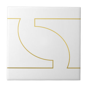 Modern Geometric Faux Gold Minimalistic Ceramic Tile