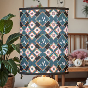 Modern Geometric Floral Monogram Flower Pattern Lamp Shade
