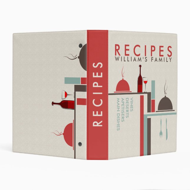 Modern Geometric Food & Vine Illustration Mini Binder (Background)