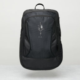 Modern Geometric Forest Planets Monogram Port Authority&#174; Backpack