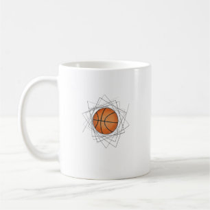 Modern Geometric Frame Basketball Art Mug