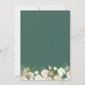 Modern Geometric Frame Nature Green Floral Wedding Invitation (Back)