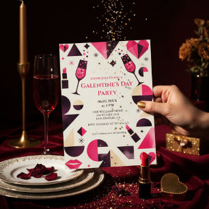 Modern Geometric Galentine's Invitation