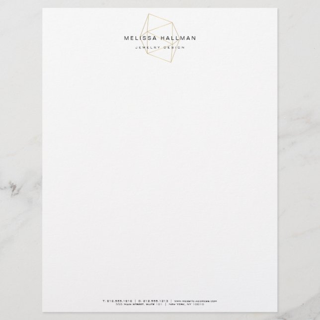 Modern Geometric Gemstone Letterhead (Front)