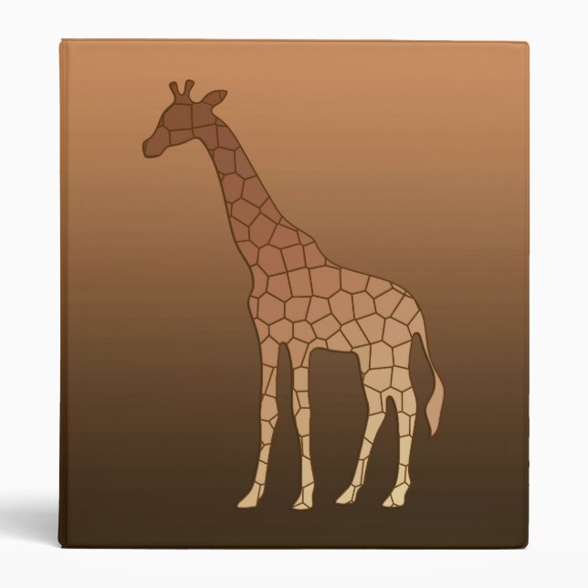 Modern Geometric Giraffe, Copper and Brown Binder (Front)