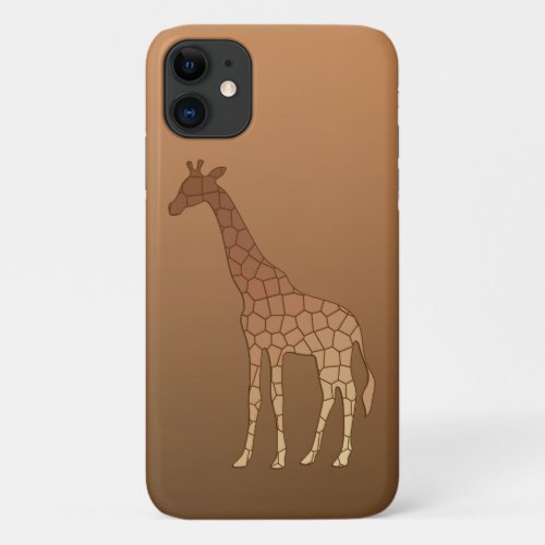 Modern Geometric Giraffe Copper and Brown iPhone 11 Case