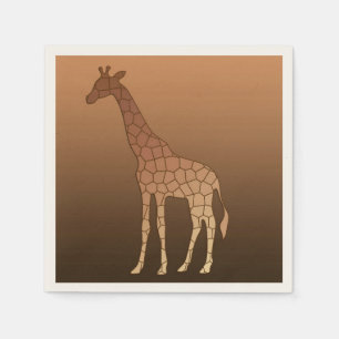 Modern Geometric Giraffe, Copper and Brown Paper Napkins