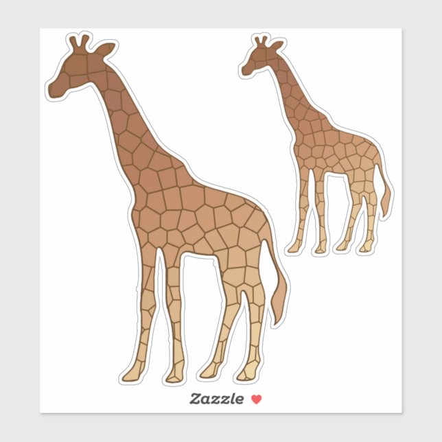 Modern Geometric Giraffe, Copper and Brown Sticker (Sheet)