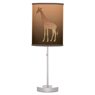 Modern Geometric Giraffe, Copper and Brown Table Lamp