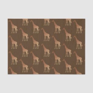 Modern Geometric Giraffe, Copper and Brown Tissue Paper