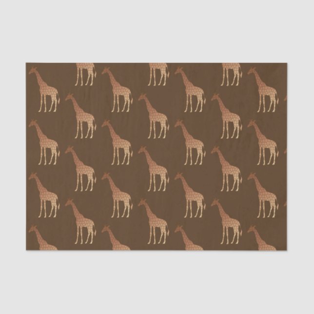 Modern Geometric Giraffe, Copper and Brown Tissue Paper (Front)