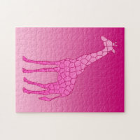 Modern Geometric Giraffe, Fuchsia and Light Pink T-Shirt, Zazzle