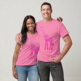 Modern Geometric Giraffe, Fuchsia and Light Pink T-Shirt, Zazzle