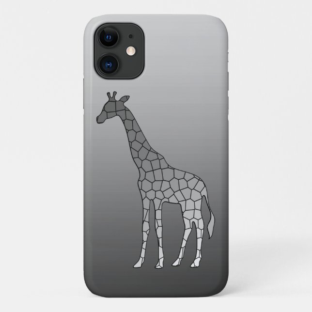 Modern Geometric Giraffe, Silver Gray / Grey Case-Mate iPhone Case (Back)