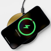 Modern Geometric Gold & Black Design Monogram Wireless Charger (Phone)