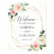 Modern Geometric Gold Blush Floral Wedding Sign