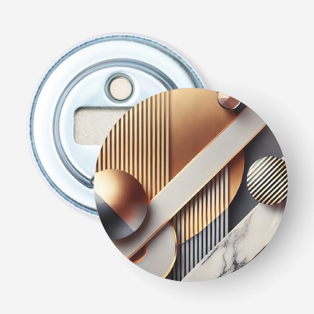 Modern Geometric Gold Car Vent Air Freshener Bottle Opener (Front)