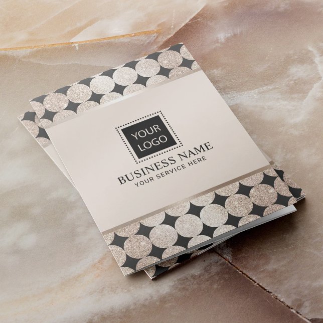 Modern Geometric Gold Circles Custom Logo Pocket Folder (Creator Uploaded)