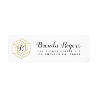 Modern Geometric Gold Monogram Label