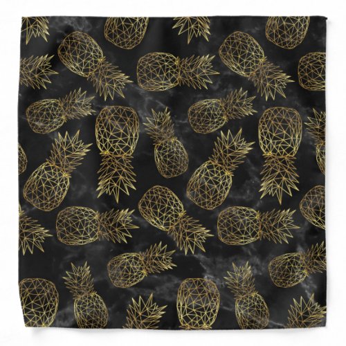 Modern geometric gold pineapples design bandana