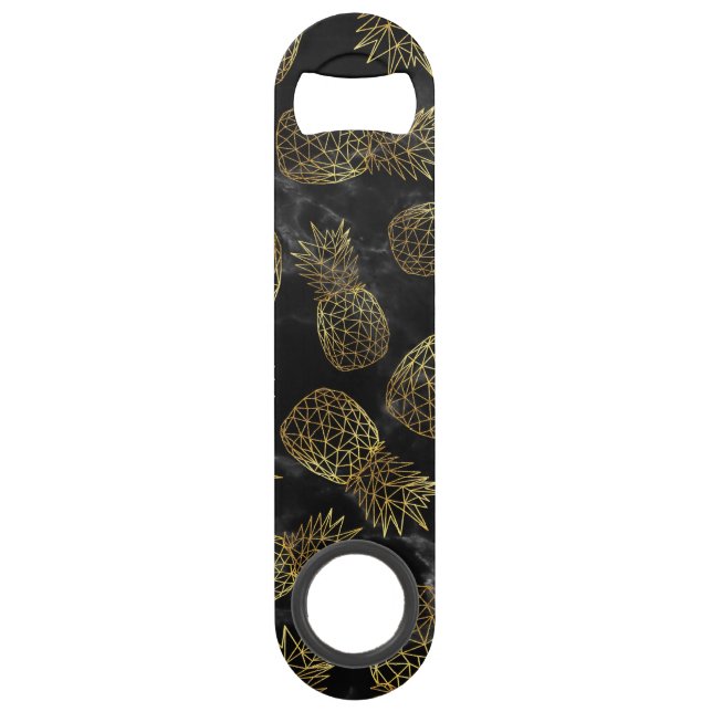 Modern geometric gold pineapples design bar key (Front)