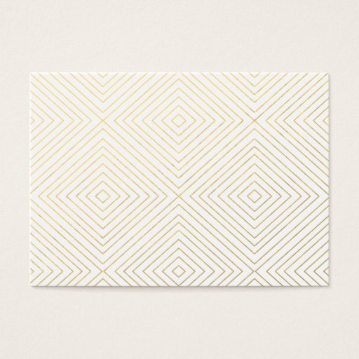 Customizable Modern Geometric Gold Squares Pattern on White Col Large Business Cards (Pack Of 100)