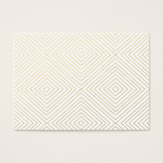 Modern Geometric Gold Squares Pattern on White Col (Front)