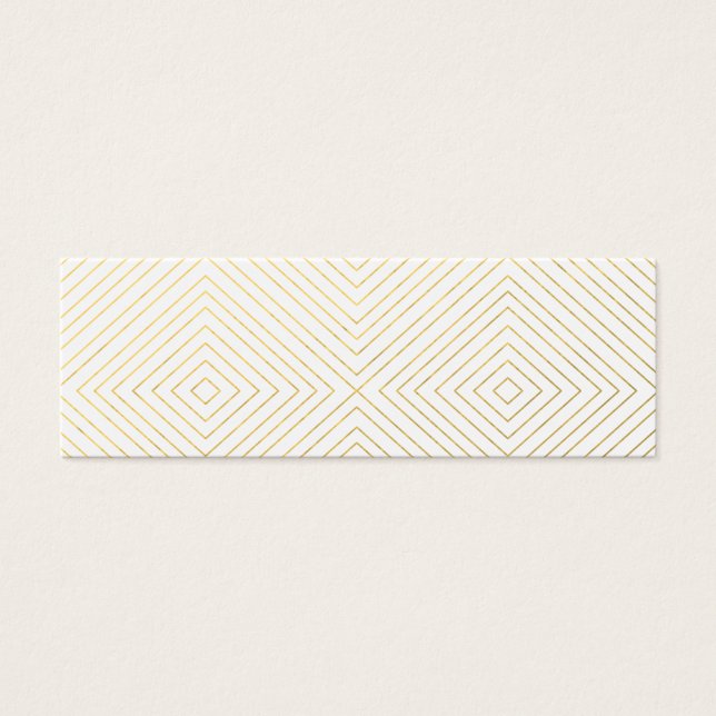 Modern Geometric Gold Squares Pattern on White Col (Front)