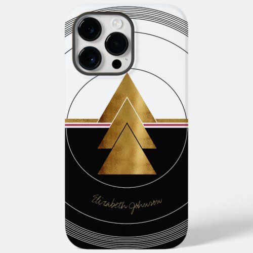 Modern Geometric Gold Triangles Design Case_Mate iPhone 14 Pro Max Case