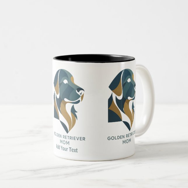 Modern Geometric Golden Retriever Mom Mug Custom (Front Right)