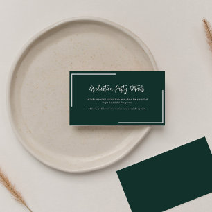 Modern Geometric Graduation 2026 Party Green Enclosure Card