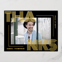Modern Geometric Graduation Thank You Postcard