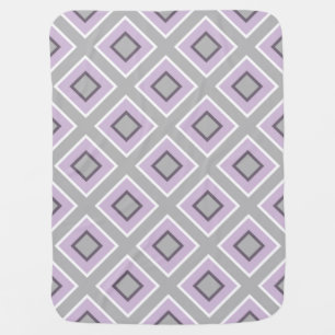 Modern Geometric Gray Lavender Purple Pattern Swaddle Blanket