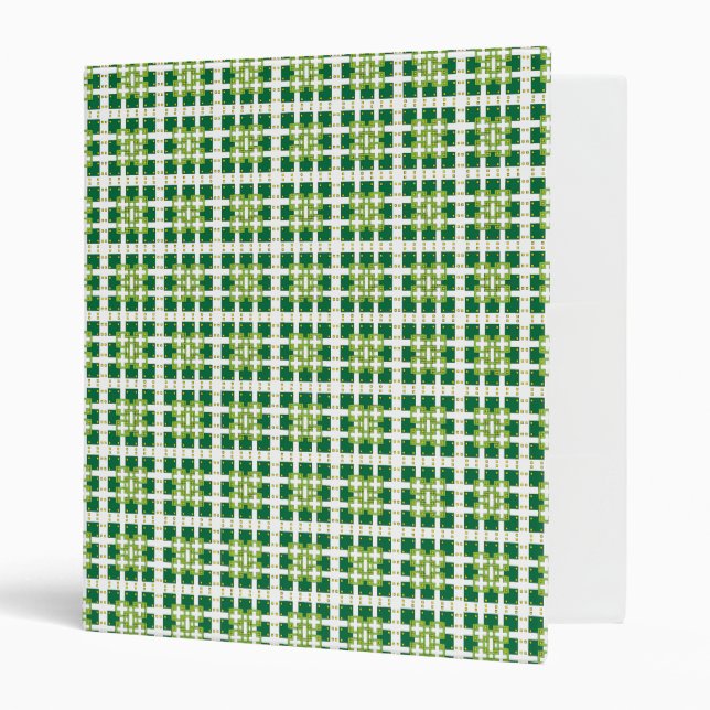 Modern geometric green Forest squares pattern Binder (Front/Inside)