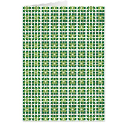 Modern geometric green Forest squares pattern Cards (Front)