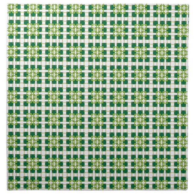 Modern geometric green Forest squares pattern Cloth Napkin (Front)
