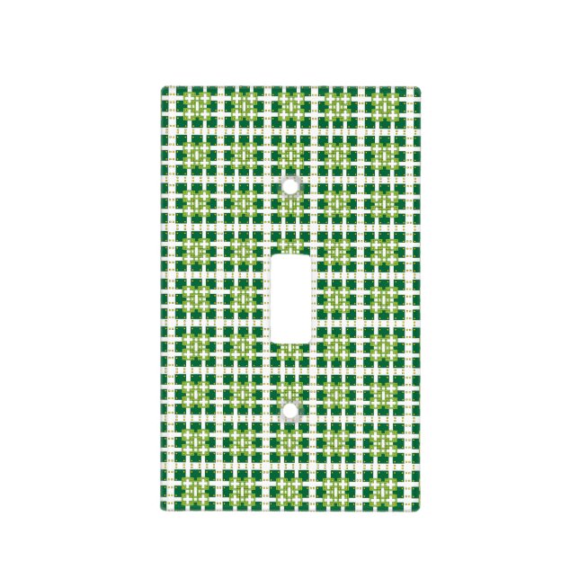 Modern geometric green Forest squares pattern Light Switch Cover (Front)