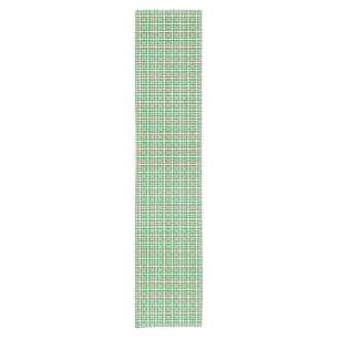 Modern geometric green Forest squares pattern Short Table Runner