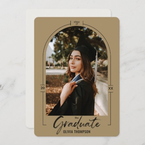 Modern Geometric Green Graduation Announcement  