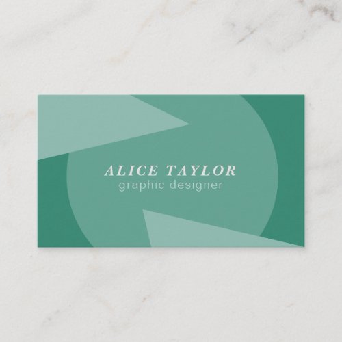 Modern geometric green monochrome home designer business card