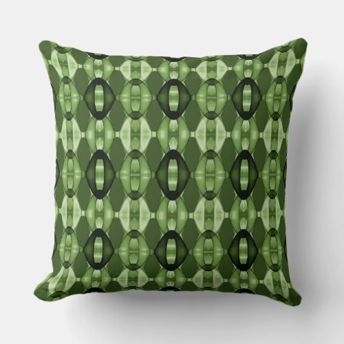 Modern geometric green pattern throw pillow