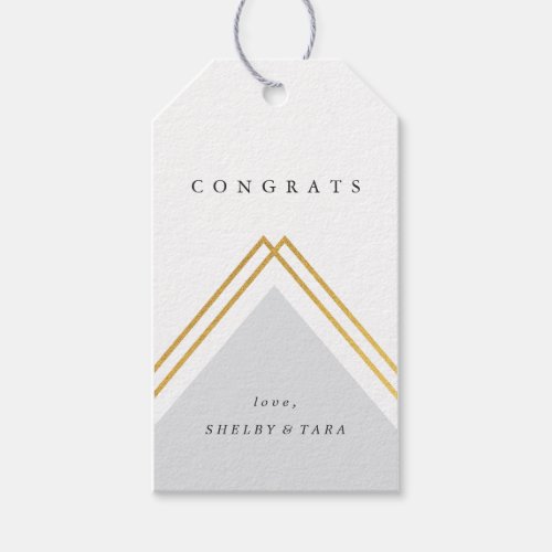 Modern Geometric Grey Congrats Gift Tags